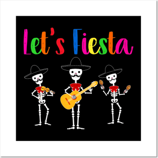 Mariachi Calavera Skull Design Posters and Art